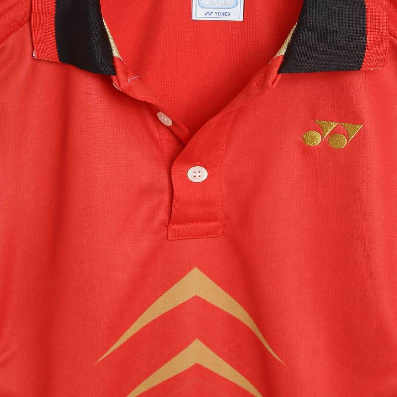 YONEX 12085LCT-26T16-SR Badminton Kid's Polo T-Shirt - Red