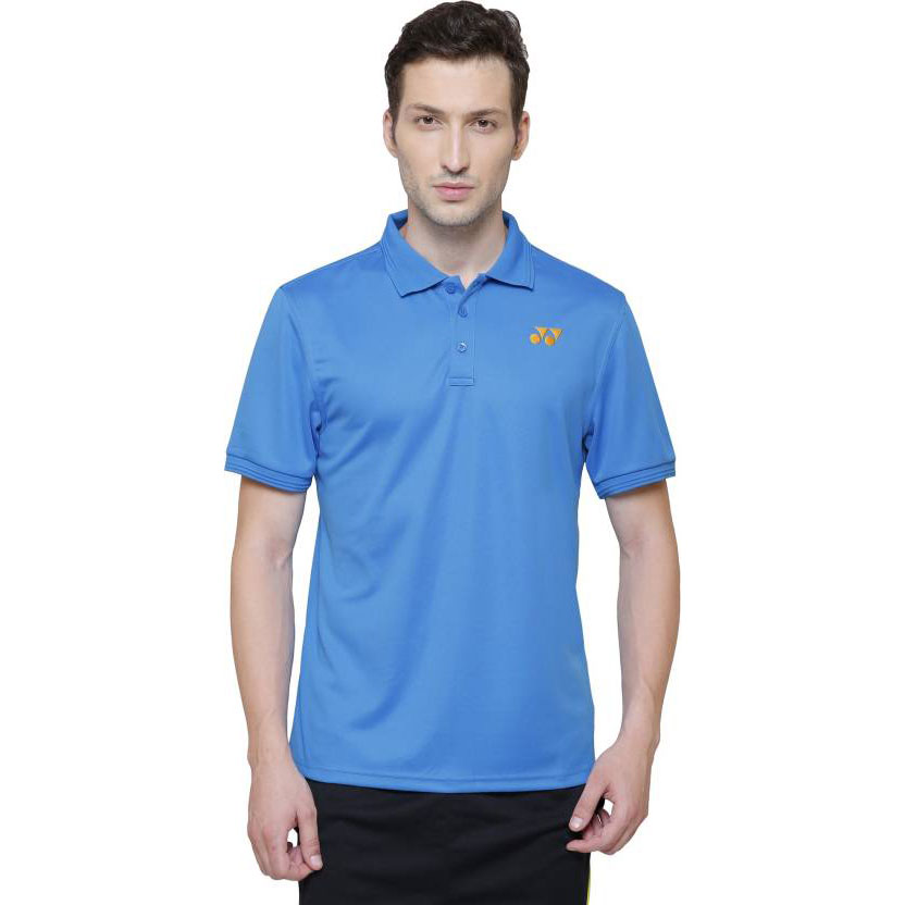  Yonex Solid Men Polo Neck Blue T-Shirt