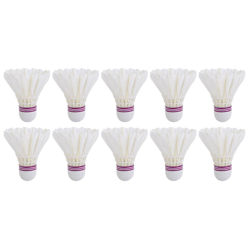 Njoy Feather Shuttlecock, Pack of 10 (White)
