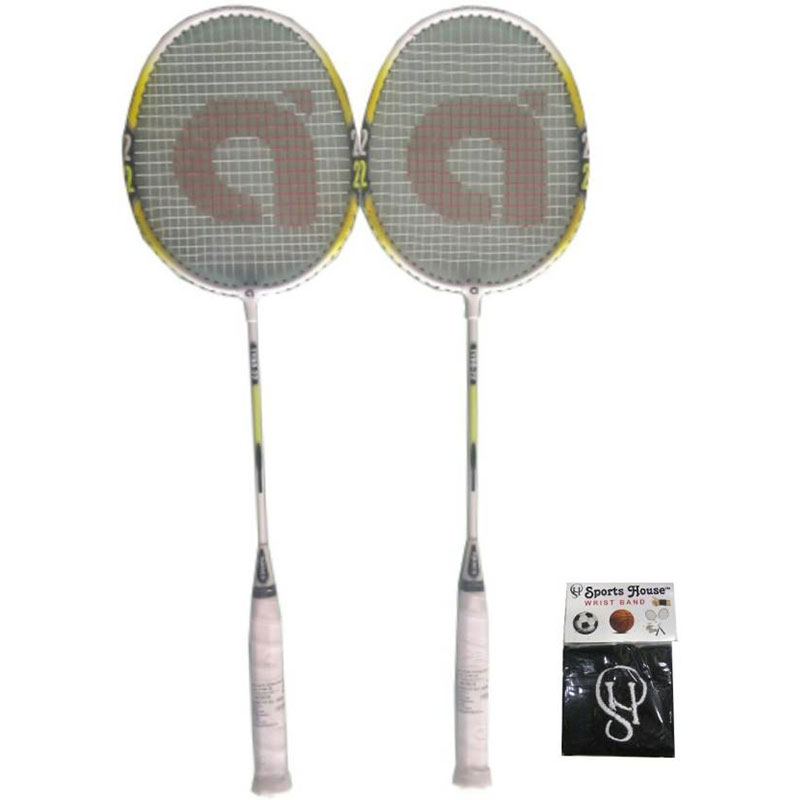 APACS Tyro 22 Badminton Racquet Strung (Pack of 2) (WITH SPORTS HOUSE COTTON WRIST BAND)  (Multicolor, Weight - 90 g)