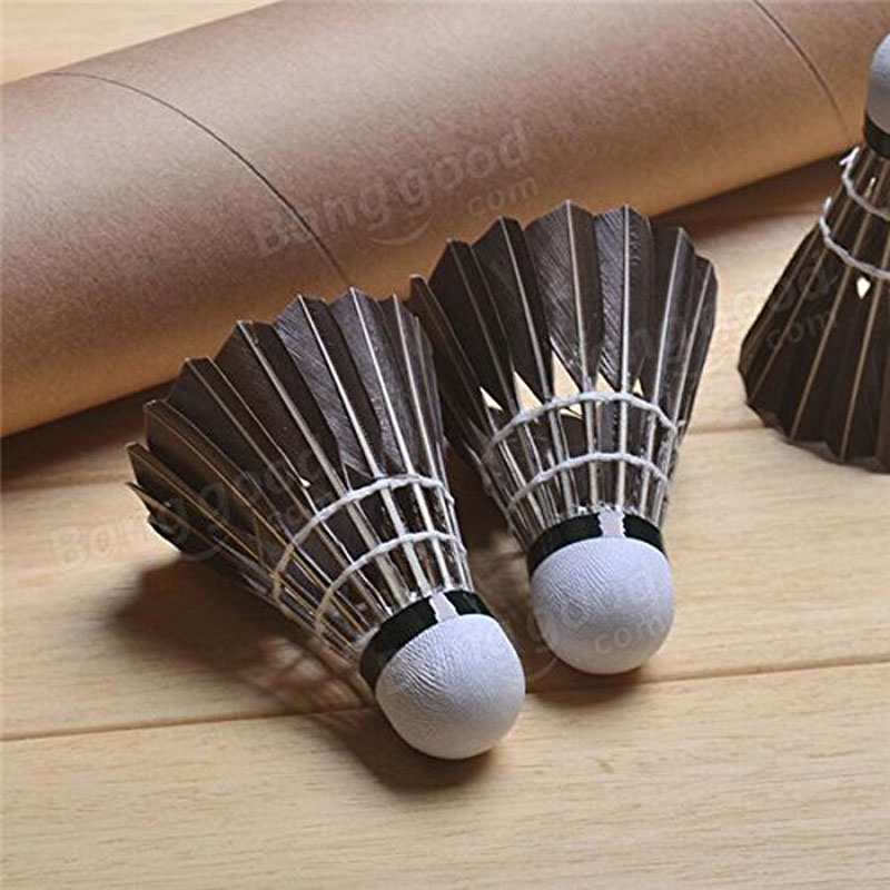  Generic 12 Pcs Black Goose Feather Shuttlecocks Durable Badminton Accessories For Training