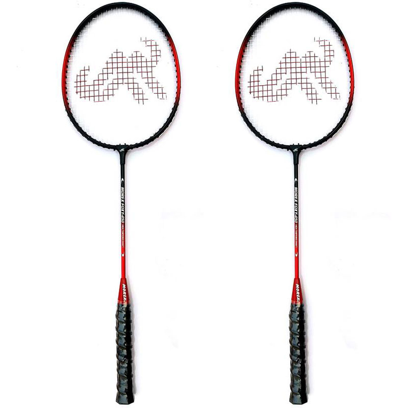 Morex 450 Badminton Racquet ( Set Of 2 Racquets ) Red G3 Strung  (Red, Weight - 115 g)