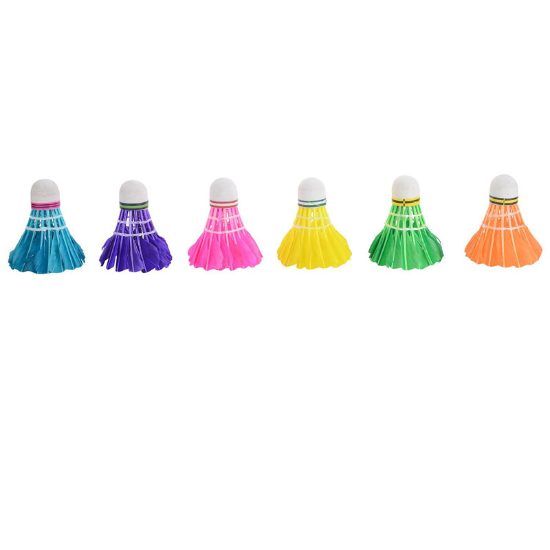 NRG Feather Shuttlecock, Pack of 6 (Multi-Coloured)