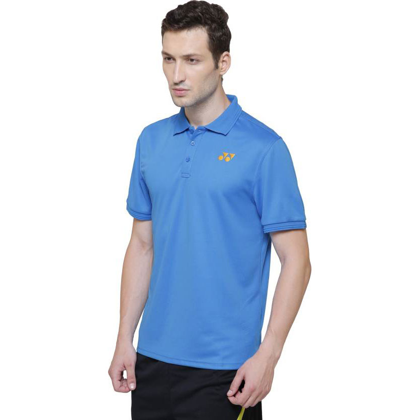  Yonex Solid Men Polo Neck Blue T-Shirt