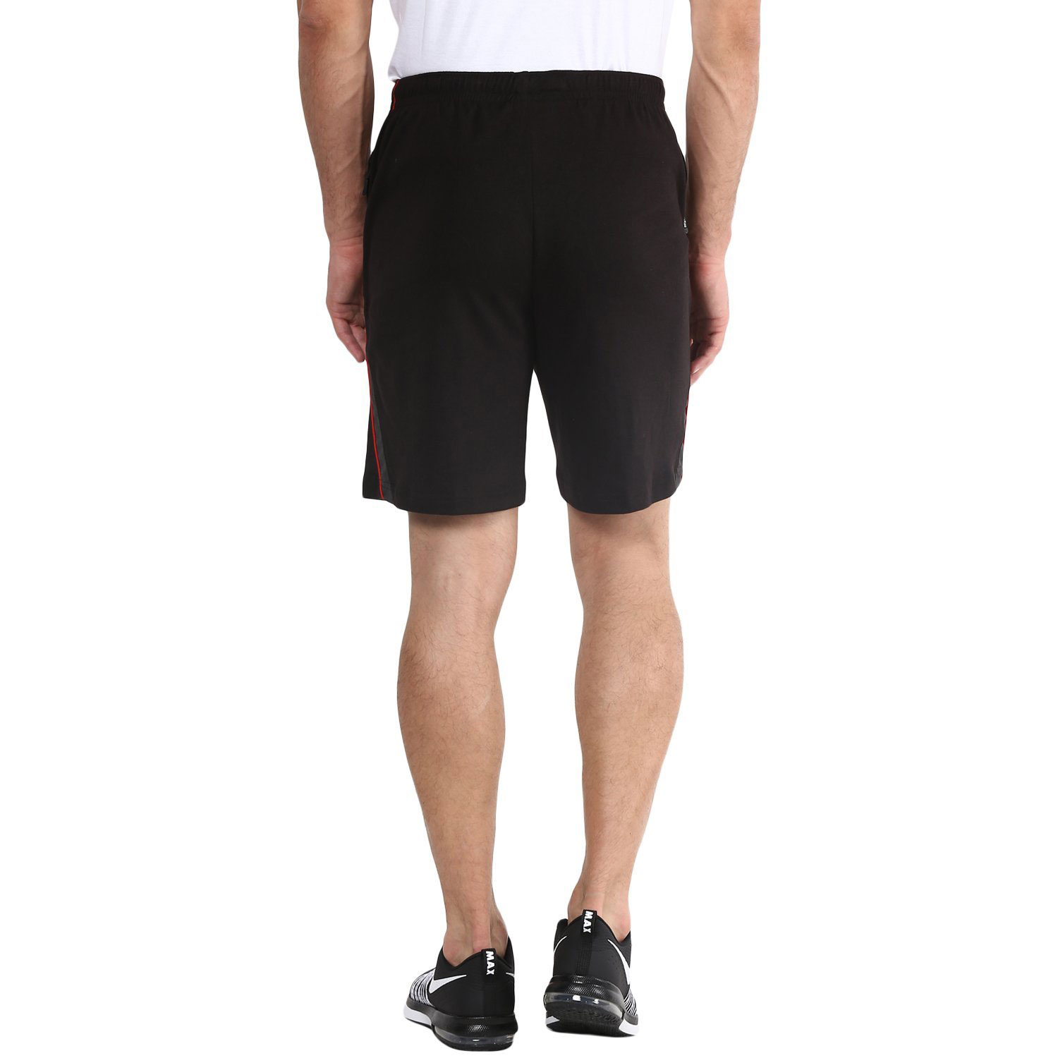  Berge Men's Black Knits Long Shorts With Secure Zipper Pockets