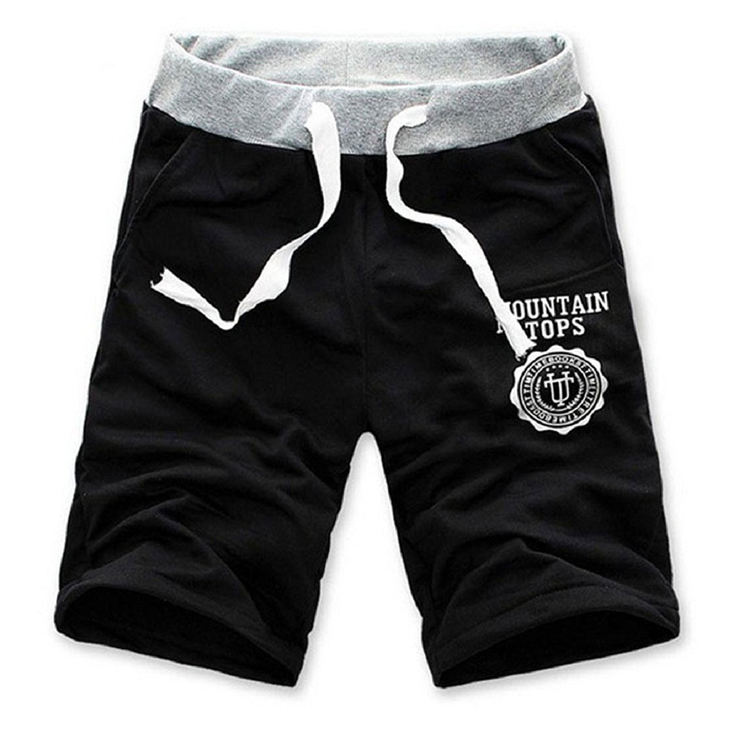  Large , Black : MalloomÂ® Sports Men Cotton Shorts Pants Gym Jogging Running Trousers