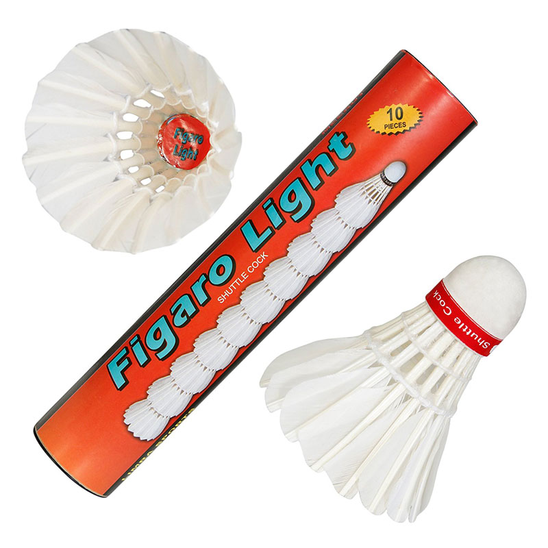  FL-10 Figaro Light Strong Feather Badminton Shuttlecocks (Pack of Ten).