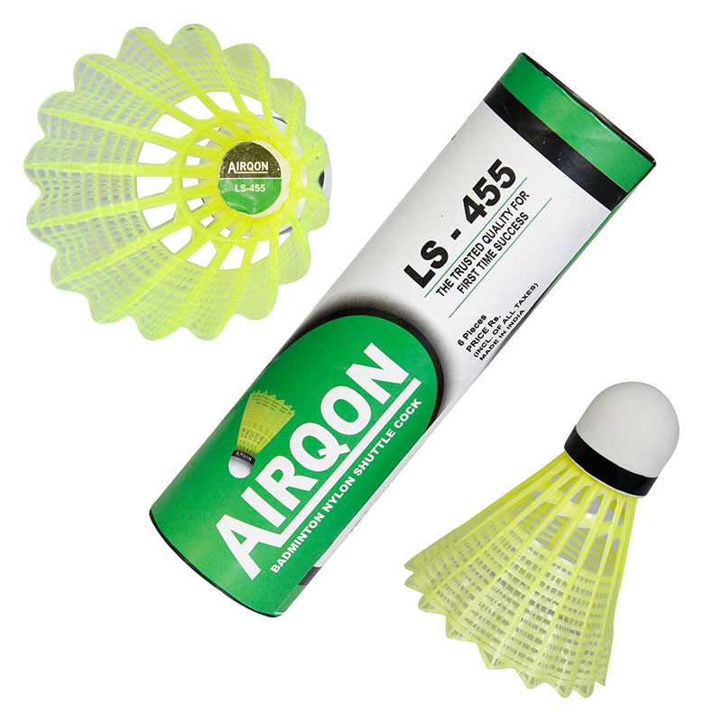   LS-455 Airqon Badminton Nylon shuttlecocks Pack of Two Boxes (6 Shuttlecocks in Every Box).