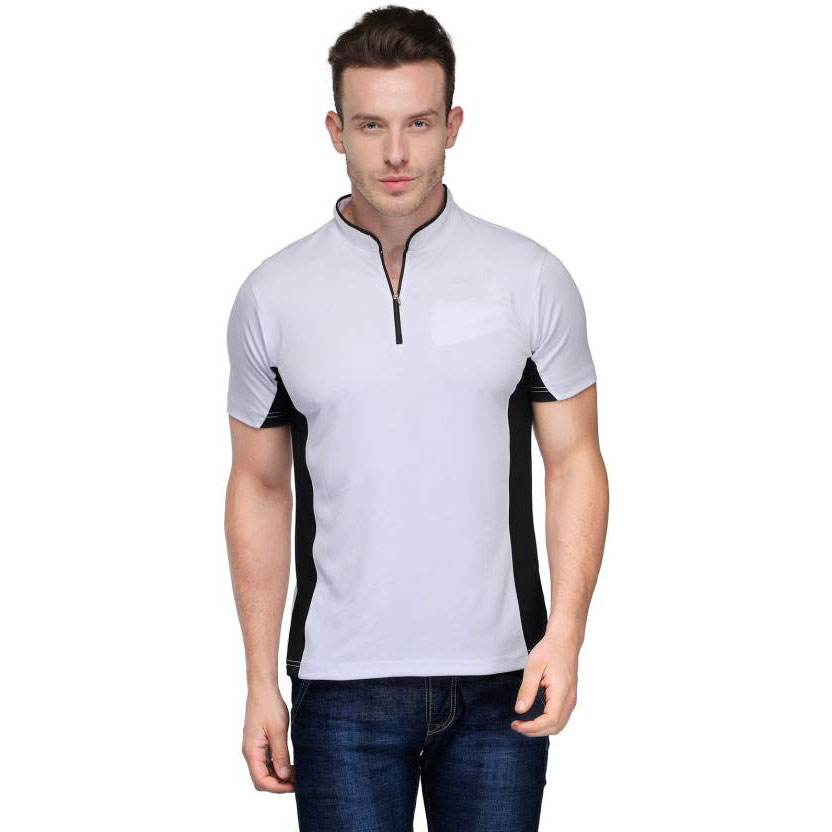  Scott Men's Jersey Collar Neck Sports Dryfit T-shirt - White
