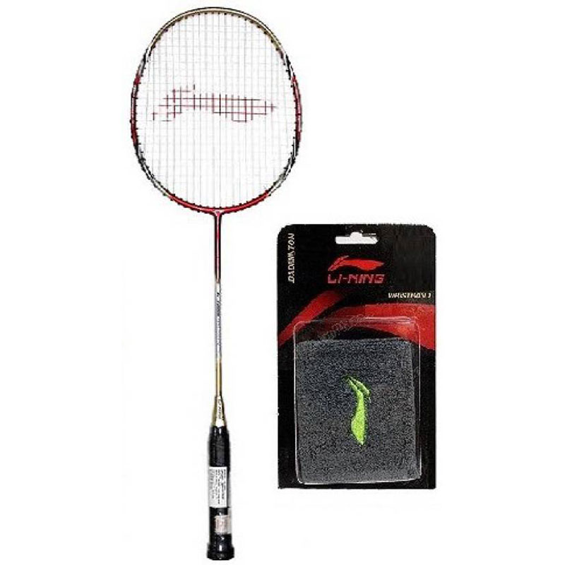 Li-Ning Combo Of Two- One 'G-Force Pro 2200i' Badminton racket and One Wrist Band (Color On Availability) - G4 Strung  (Red, Weight - 95 g)