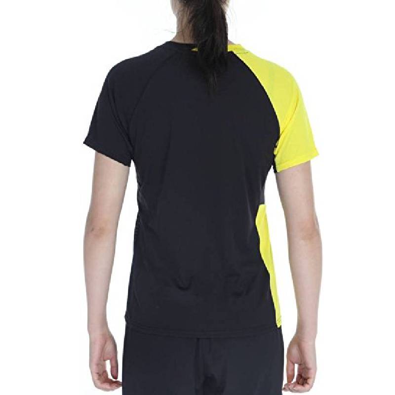 Women's Badminon T-Shirts - Black Yellow