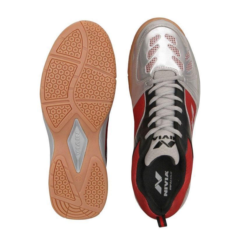Nivia Appeal Badminton Shoes For Men  (Maroon, Silver)