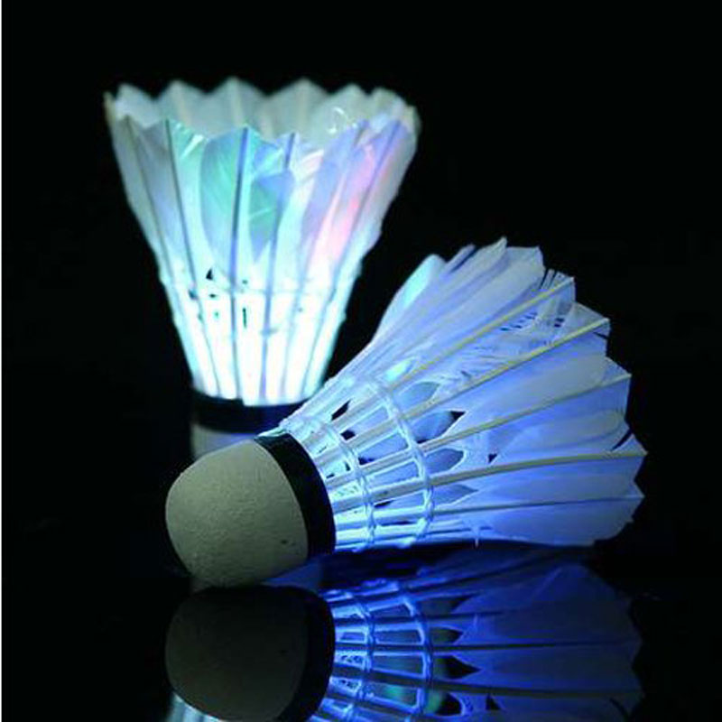  TOOGOO(R) 2X Dark Night Colorful LED Lighting Sport Badminton Shuttlecock Feather Birdies