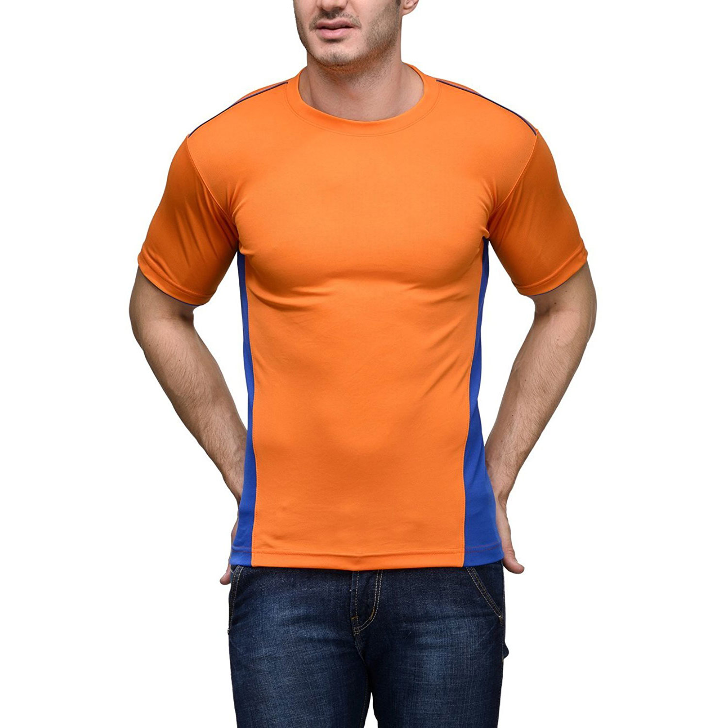 Scott Men's Jersey Round Neck Sports Dryfit T-shirt - Orange 