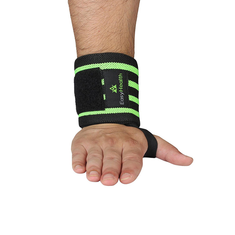 EasyHealth PROFESSIONAL GRADE WITH THUMB LOOPS Fitness Grip  (Black, Green)