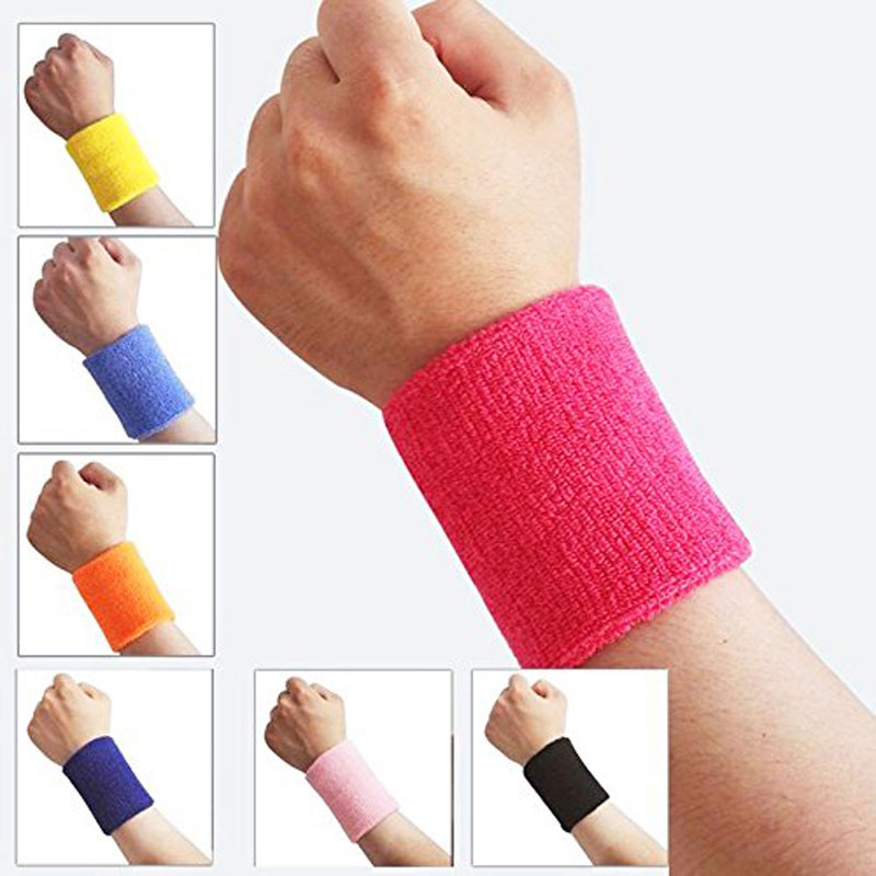 Wine Red : 2pcs Towel Wrist Protection Wrist Sweat Wipe Terry Cloth Cotton Bracelet Basketball Badminton Wristband Support Pocket Towel L4