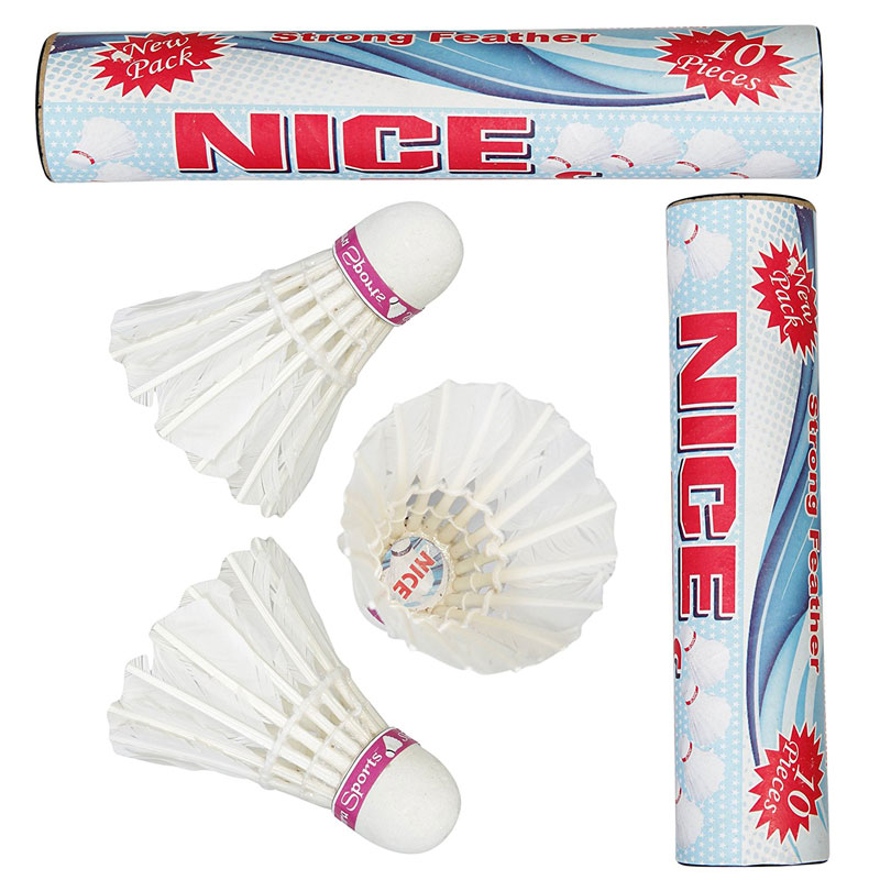  NC-10 Nice Strong Feather Badminton Shuttlecocks Pack of Two Boxes ( 10 Shuttlecocks in Every Box).