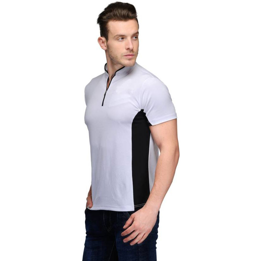  Scott Men's Jersey Collar Neck Sports Dryfit T-shirt - White