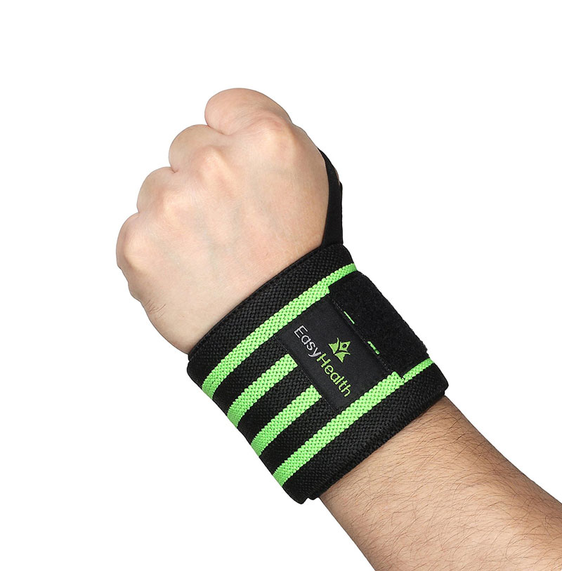 EasyHealth PROFESSIONAL GRADE WITH THUMB LOOPS Fitness Grip  (Black, Green)