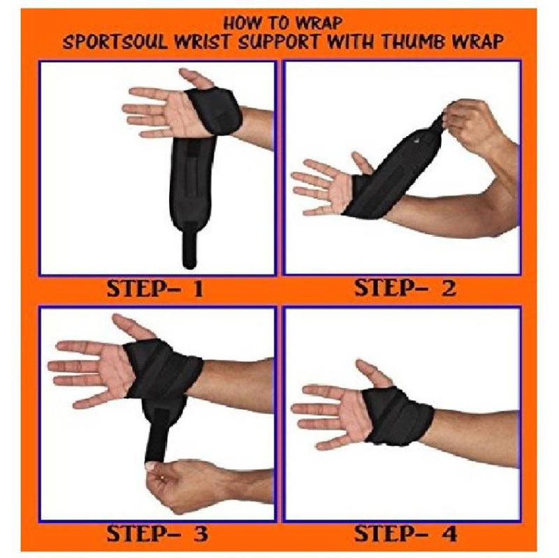 meditive Wrist Support with Thumb loop Wrist Support (Free Size, Black)