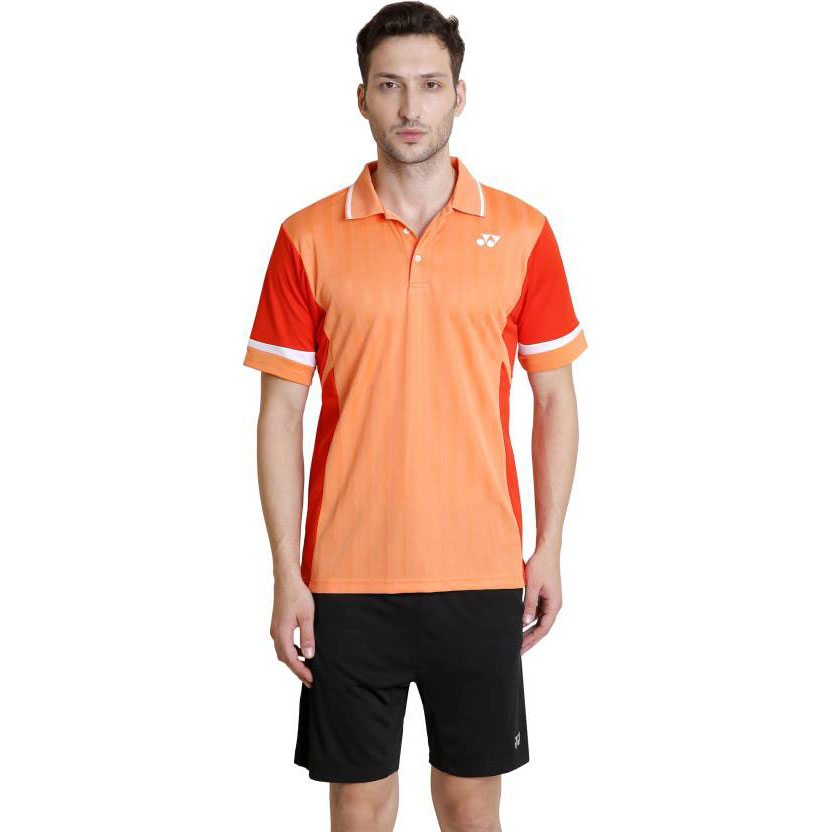   Yonex Solid Men's Polo Neck Orange T-Shirt